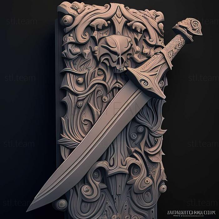 3D model Sword of the Necromancer game (STL)